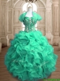 Perfect Beaded and Ruffled Sweet 16 Dress in Spring Green