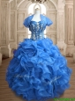 Discount Big Puffy Organza Quinceanera Dress with Beading and Ruffles