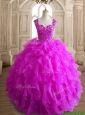 Elegant Straps Big Puffy Quinceanera Dress with Beading and Ruffles