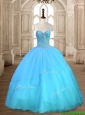 Beautiful Baby Blue Sweet 16 Dress with Beading for Spring