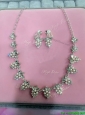 Pretty Rhinestoned and Imitation Pearls Jewelry Set for Wedding