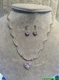 Romantic Silver Jewelry Set with Rhinestone and Beading