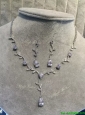 Beautiful Beaded and Rhinestoned Jewelry Set in Silver