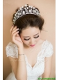 Romantic Silver Tiaras with Beading for Women
