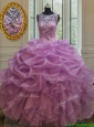 Cheap See Through Scoop Beaded and Bubble Quinceanera Dress with Ruffles