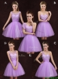 2017 Fashionable Lilac Short Prom Dress with Lace and Ruching