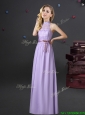 2017 New Style Empire Halter Top Lavender Dama Dress in Chiffon