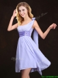 2017 Traditional Handmade Flower Lavender Dama Dress in Mini Length