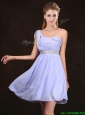 Modern Ruched Bodice and Sequined Short Prom Dress in Lavender