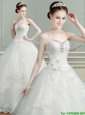 2016 Discount Tulle Beaded Top Wedding Dress with Appliques