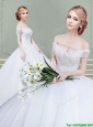 Hot Sale Big Puffy Off the Shoulder Wedding Dress with Beading