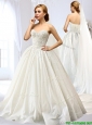 Latest A Line Applique and Beaded Wedding Dress in Taffeta