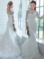 Classical White Long Sleeves Lace Lace Up Bridal Gown