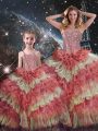 Popular Floor Length Ball Gowns Sleeveless Multi-color Quinceanera Gowns Lace Up