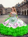 Wonderful Floor Length Ball Gowns Sleeveless Green 15th Birthday Dress Lace Up