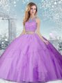 Cheap Scoop Sleeveless Clasp Handle Sweet 16 Dress Lavender Tulle