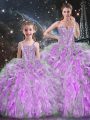 Low Price Multi-color Lace Up Sweet 16 Quinceanera Dress Beading and Ruffles Sleeveless Floor Length