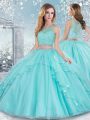 Beautiful Sleeveless Clasp Handle Floor Length Beading and Lace Quinceanera Dresses