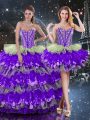Floor Length Multi-color Quinceanera Gown Sweetheart Sleeveless Lace Up