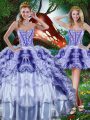 Eye-catching Multi-color Sweetheart Lace Up Beading and Ruffles and Ruffled Layers Sweet 16 Dress Sleeveless