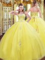 Smart Sleeveless Beading and Appliques Lace Up Quinceanera Gowns