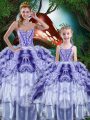 Great Multi-color Sleeveless Beading and Ruffles and Ruffled Layers Floor Length Ball Gown Prom Dress