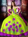 Ball Gowns Vestidos de Quinceanera Multi-color Strapless Satin Sleeveless Floor Length Lace Up