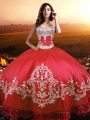 Luxury Sleeveless Lace Up Floor Length Beading and Appliques and Embroidery Sweet 16 Quinceanera Dress
