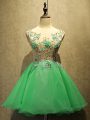 Fashionable Green Sleeveless Organza Lace Up Prom Evening Gown for Prom and Party