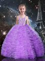 Modest Eggplant Purple Sleeveless Tulle Lace Up Pageant Dress for Teens for Quinceanera and Wedding Party
