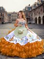 Exquisite Sleeveless Embroidery and Ruffled Layers Lace Up Sweet 16 Quinceanera Dress