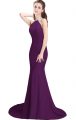 Purple Side Zipper Prom Dresses Beading Sleeveless Brush Train
