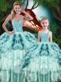Elegant Ball Gowns Sweet 16 Dresses Multi-color Sweetheart Organza Sleeveless Floor Length Lace Up
