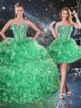 Eye-catching Sleeveless Lace Up Floor Length Beading and Ruffles Quinceanera Dress