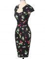 Multi-color Zipper Strapless Pattern Prom Evening Gown Printed Cap Sleeves