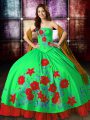 Sexy Multi-color Sleeveless Embroidery Floor Length Sweet 16 Quinceanera Dress