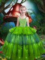 Floor Length Ball Gowns Sleeveless Little Girls Pageant Gowns Lace Up
