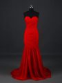 Sleeveless Brush Train Ruching Side Zipper Homecoming Dress