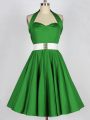 Designer Knee Length Bridesmaids Dress Taffeta Sleeveless Belt