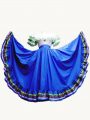 Best Royal Blue Ball Gowns Ruffled Layers Sweet 16 Dresses Lace Up Taffeta Short Sleeves Floor Length