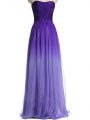 Multi-color Empire Chiffon Sweetheart Sleeveless Ruching Floor Length Lace Up Homecoming Dress Online