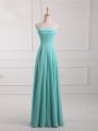 Vintage Chiffon Sleeveless Floor Length Wedding Party Dress and Ruching