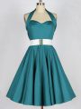 Fashionable Teal Sleeveless Taffeta Lace Up Vestidos de Damas for Prom and Party and Wedding Party