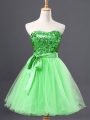 Beautiful Sleeveless Tulle Mini Length Zipper Party Dress Wholesale in with Sequins