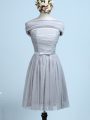 Grey Sleeveless Belt Mini Length Court Dresses for Sweet 16