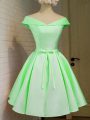 Sophisticated Knee Length A-line Cap Sleeves Quinceanera Court of Honor Dress Lace Up