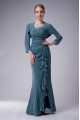 Classical Navy Blue Chiffon Zipper Straps Sleeveless Floor Length Mother Of The Bride Dress Beading