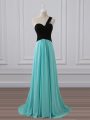 Aqua Blue Sleeveless Ruching Zipper Bridesmaid Dress