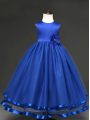 Floor Length Ball Gowns Sleeveless Royal Blue Little Girl Pageant Dress Zipper