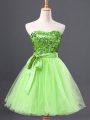 Admirable Sleeveless Sashes ribbons and Sequins Zipper Party Dresses